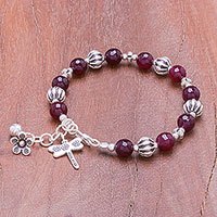Quartz beaded bracelet,
