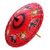 Paper parasol, 'Elephant Parade in Crimson' - Elephant Motif Paper Parasol in Crimson from Thailand (image 2a) thumbail