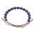 Lapis lazuli beaded macrame bracelet, 'Om Belief' - Lapis Lazuli Om Beaded Macrame Bracelet from Thailand (image 2d) thumbail