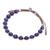 Lapis lazuli beaded macrame bracelet, 'Om Belief' - Lapis Lazuli Om Beaded Macrame Bracelet from Thailand (image 2e) thumbail