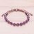 Amethyst beaded macrame bracelet, 'Om Belief' - Amethyst Om Beaded Macrame Bracelet from Thailand (image 2) thumbail