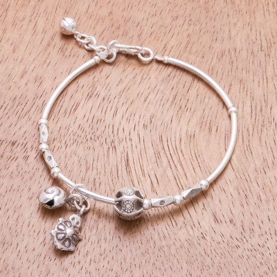 Silver charm bracelet, Turtle and Snail