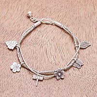 Silver charm bracelet,