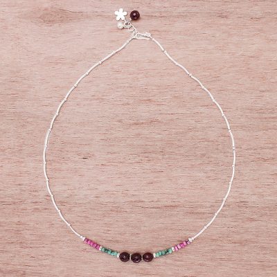 Quartz beaded necklace, Karen Wishes