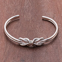 Featured review for Sterling silver cuff bracelet, Double Knot