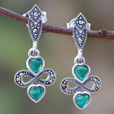 Onyx dangle earrings, Love for Infinity