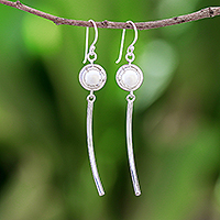 Sterling silver dangle earrings, 'Swinging Song' - Handcrafted Sterling Silver Dangle Earrings from Thailand