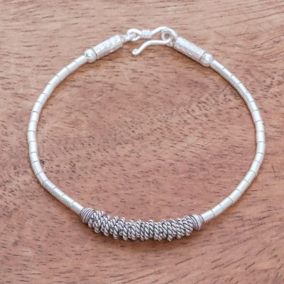 Silver beaded bracelet, Karen Rope