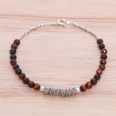 Tigers eye beaded bracelet, Rope Discs