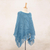 Short cotton poncho, 'Charming Knit in Cerulean' - Short Knit Cotton Poncho in Cerulean from Thailand (image 2e) thumbail