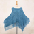 Short cotton poncho, 'Charming Knit in Cerulean' - Short Knit Cotton Poncho in Cerulean from Thailand (image 2f) thumbail