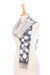 Batik silk scarf, 'Bubbles in Stone' - Hand-Painted Batik Silk Scarf in Stone from Thailand (image 2c) thumbail