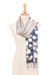 Batik silk scarf, 'Bubbles in Stone' - Hand-Painted Batik Silk Scarf in Stone from Thailand (image 2d) thumbail