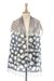 Batik silk scarf, 'Bubbles in Stone' - Hand-Painted Batik Silk Scarf in Stone from Thailand (image 2f) thumbail