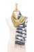 Batik silk scarf, 'Autumn Teak' - Batik Silk Scarf in Gold and Grey from Thailand (image 2e) thumbail