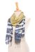 Batik silk scarf, 'Autumn Teak' - Batik Silk Scarf in Gold and Grey from Thailand (image 2f) thumbail