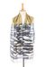 Batik silk scarf, 'Autumn Teak' - Batik Silk Scarf in Gold and Grey from Thailand (image 2g) thumbail
