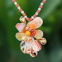 Featured review for Multi-gemstone beaded pendant necklace, Fascinating Cluster