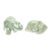 Celadon ceramic figurines, 'Elephant Brothers' (pair) - Green Celadon Ceramic Elephant Figurines (Pair) (image 2b) thumbail