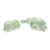Celadon ceramic figurines, 'Elephant Brothers' (pair) - Green Celadon Ceramic Elephant Figurines (Pair) (image 2c) thumbail