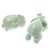 Celadon ceramic figurines, 'Elephant Brothers' (pair) - Green Celadon Ceramic Elephant Figurines (Pair) (image 2d) thumbail