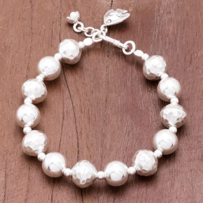 Silver beaded bracelet, Karen Dance