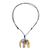 Ceramic pendant necklace, 'Elephant Hippie' - Bohemian Ceramic Elephant Pendant Necklace from Thailand (image 2a) thumbail