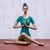 Brass sculpture, 'Sukhasana Pose in Green' - Patina Brass Sukhasana Pose Yoga Sculpture from Thailand thumbail
