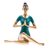 Brass sculpture, 'Sukhasana Pose in Green' - Patina Brass Sukhasana Pose Yoga Sculpture from Thailand (image 2a) thumbail
