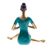 Brass sculpture, 'Sukhasana Pose in Green' - Patina Brass Sukhasana Pose Yoga Sculpture from Thailand (image 2f) thumbail
