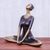 Brass sculpture, 'Butterfly Pose' - Antiqued Brass Butterfly Pose Brass Yoga Sculpture (image 2b) thumbail
