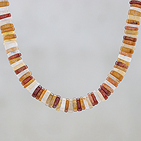 Jade beaded necklace, 'Elegant Stones in Brown' - Jade Beaded Necklace in Brown from Thailand