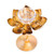 Steel tealight candleholder, 'Lotus Blossom Pedestal' (6 inch) - Thai Golden Lotus Tealight Holder on a Pedestal (6 inch) (image 2a) thumbail