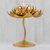 Steel tealight candleholder, 'Lotus Blossom Pedestal' (6 inch) - Thai Golden Lotus Tealight Holder on a Pedestal (6 inch) (image 2b) thumbail