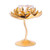 Steel tealight candleholder, 'Lotus Blossom Pedestal' (6 inch) - Thai Golden Lotus Tealight Holder on a Pedestal (6 inch) (image 2c) thumbail