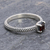Garnet solitaire ring, 'Beaded Splendor' - Garnet and Sterling Silver Handmade Solitaire Ring (image 2c) thumbail