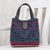 Cotton batik shoulder bag, 'Hmong Contrast' - Batik Cotton Shoulder Bag with Faux Leather Accents (image 2) thumbail