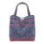Cotton batik shoulder bag, 'Hmong Contrast' - Batik Cotton Shoulder Bag with Faux Leather Accents thumbail