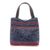 Cotton batik shoulder bag, 'Hmong Contrast' - Batik Cotton Shoulder Bag with Faux Leather Accents (image 2c) thumbail