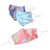 Cotton face masks, 'Alluring Nature' (set of 3) - 3 Eco-Dyed Blue-Pink-Aqua Print Cotton 3-Layer Face Masks (image 2a) thumbail