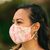 Cotton face masks, 'Alluring Nature' (set of 3) - 3 Eco-Dyed Blue-Pink-Aqua Print Cotton 3-Layer Face Masks (image 2b) thumbail