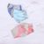 Cotton face masks, 'Alluring Nature' (set of 3) - 3 Eco-Dyed Blue-Pink-Aqua Print Cotton 3-Layer Face Masks (image 2d) thumbail