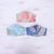 Cotton face masks, 'Alluring Nature' (set of 3) - 3 Eco-Dyed Blue-Pink-Aqua Print Cotton 3-Layer Face Masks (image 2f) thumbail