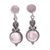 Rose quartz dangle earrings, 'Moon at Dawn' - Thai Rose Quartz and Sterling Silver Dangle Earrings (image 2a) thumbail