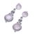 Rose quartz dangle earrings, 'Moon at Dawn' - Thai Rose Quartz and Sterling Silver Dangle Earrings (image 2c) thumbail