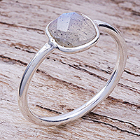 Labradorite solitaire ring, 'Special One' - Labradorite and Sterling Silver Solitaire Ring