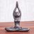 Brass sculpture, 'Cat Woman Yoga' - Hand Cast Brass Yoga-Themed Cat Woman Sculpture thumbail