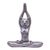 Brass sculpture, 'Cat Woman Yoga' - Hand Cast Brass Yoga-Themed Cat Woman Sculpture (image 2a) thumbail