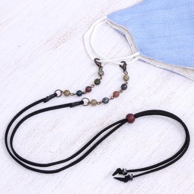 Beaded face mask lanyard, Smart Style in Multi