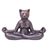 Brass sculpture, 'Full Lotus Cat Yoga' - Hand Cast Brass Yoga Themed Cat Sculpture (image 2a) thumbail